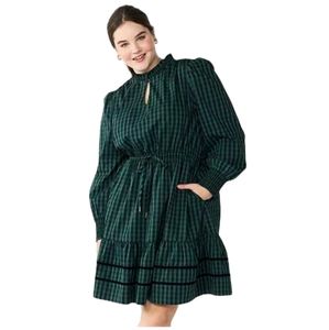 Draper James RSVP Country Core Buffalo Plaid Dress, Green, 3X